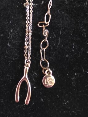 LC Lauren Conrad Rose Gold Wishbone Pendant Necklace